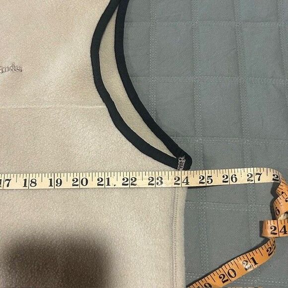 Kathmandu Polartec Climate Control Y2K Men M Tan Black Trim Zip Up Fleece Vest - Picture 9 of 12